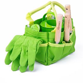 Bigjigs Toys Garden tool set in canvas bag green