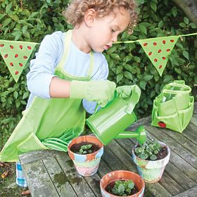 Bigjigs Toys Garden tool set in canvas bag green
