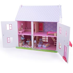 Bigjigs Toys Pink Dollhouse, Bigjigs Toys