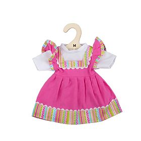 Bigjigs Toys Pink Dress with Striped Trim for 34 cm Doll