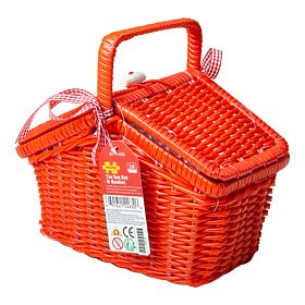 Bigjigs Toys Polka Dot Tea Set in Picnic Basket