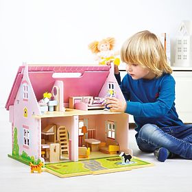Bigjigs Toys Portable Wooden Dollhouse, Bigjigs Toys
