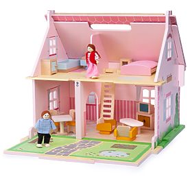 Bigjigs Toys Portable Wooden Dollhouse, Bigjigs Toys