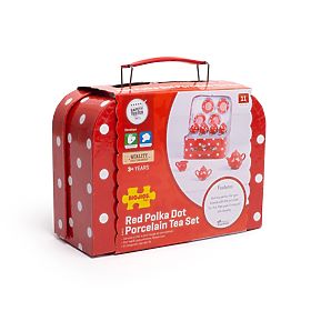 Bigjigs Toys Red Polka Dot Tea Set, Bigjigs Toys
