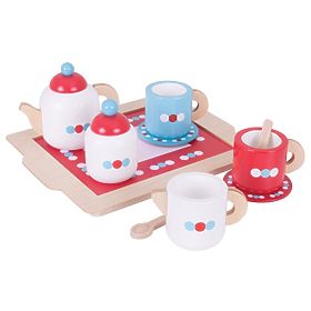 Bigjigs Toys Tea Set with Polka Dots, Bigjigs Toys