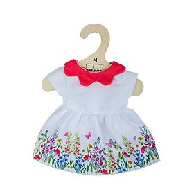 Bigjigs Toys White Floral Dress with Red Collar for 34 cm Doll