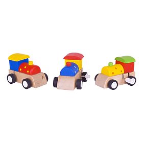 Bigjigs Toys Wooden Colorful Wind-Up Train 1pc