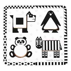 Bigjigs Toys Wooden insert puzzle black and white shapes 1