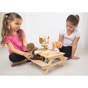 Bigjigs Toys Wooden Picnic Bench for Dolls