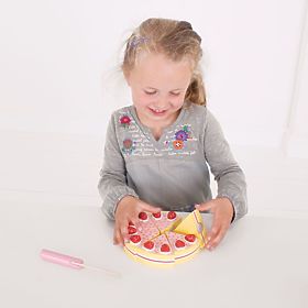 Bigjigs Toys Wooden slice cake with strawberries