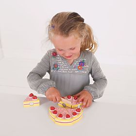 Bigjigs Toys Wooden slice cake with strawberries