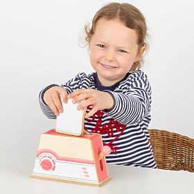 Bigjigs Toys Wooden Toaster Pink - Damaged Packaging