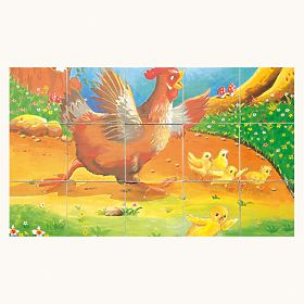Bino Wooden Picture Blocks Farm Animals 15 Pieces