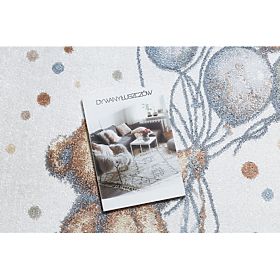 BONO 9614 Round Rug Bear, Balloons Cream / Light Gray