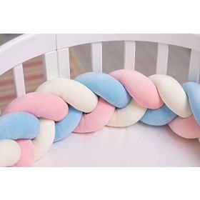 Braided guardrail 240 cm - pink with blue