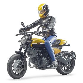 Bruder 63053 BWORLD Motorcycle Scrambler Ducati Cafe Racer with Rider