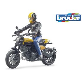 Bruder 63053 BWORLD Motorcycle Scrambler Ducati Cafe Racer with Rider