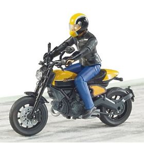 Bruder 63053 BWORLD Motorcycle Scrambler Ducati Cafe Racer with Rider