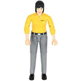 Bruder BWORLD Figure Woman Yellow Shirt, Gray Pants