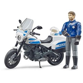 Bruder BWORLD Police Motorcycle Ducati Scrambler with Rider
