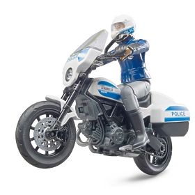 Bruder BWORLD Police Motorcycle Ducati Scrambler with Rider