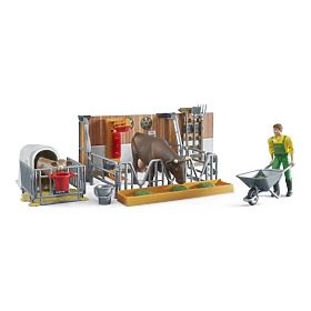 Bruder Cattle Stable with Figures and Accessories, Bruder