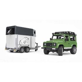 Bruder LAND ROVER with Horse Trailer, Bruder