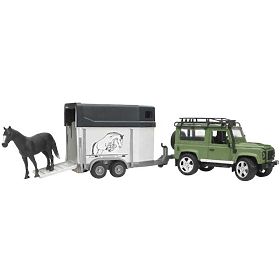 Bruder LAND ROVER with Horse Trailer, Bruder