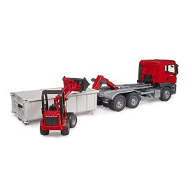 Bruder MAN TGS Truck with Container and Schäffer Hoflader Loader