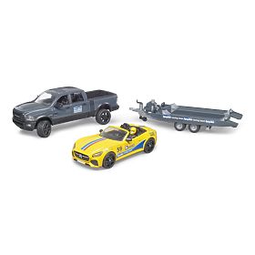 Bruder Off-Road Vehicle RAM with Sports Car and Figure
