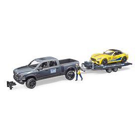 Bruder Off-Road Vehicle RAM with Sports Car and Figure, Bruder