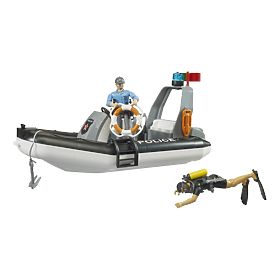 Bruder Police Boat with Policeman and Diver
