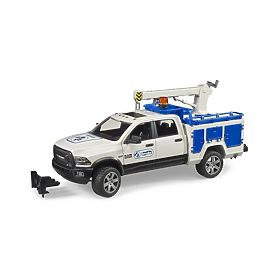 Bruder RAM 2500 Service Truck with Rotating Crane and Beacon