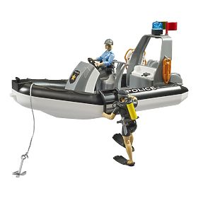Bruder RAM Police Car with Boat and Two Figures, Bruder