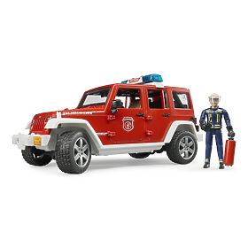Bruder Red Fire JEEP WRANGLER with Figure and Accessories, Bruder