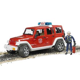 Bruder Red Fire JEEP WRANGLER with Figure and Accessories, Bruder