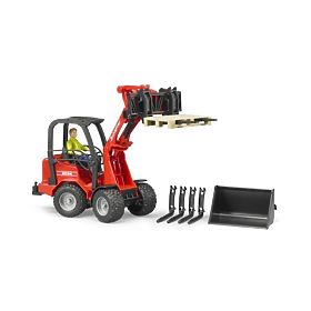 Bruder Red Loader SCHÄFFER 2034 with Figure and Accessories