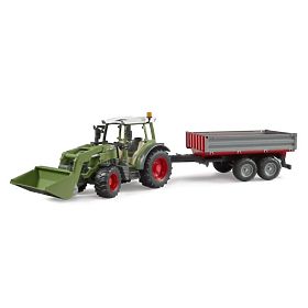 Bruder Tractor Fendt Vario 211 with Front Loader and Tipping Trailer