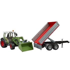 Bruder Tractor Fendt Vario 211 with Front Loader and Tipping Trailer