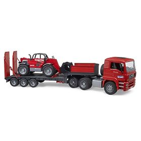 Bruder Truck with Trailer MAN TGA and Manitou Telescopic Loader, Bruder