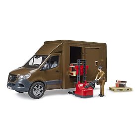 Bruder UPS MB Sprinter Van with Figure and Accessories, Bruder
