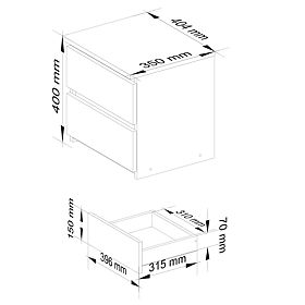 CHEST OF DRAWERS CL2 2SZ CLP GRAPHITE GRAY / WHITE