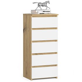 CHEST OF DRAWERS CL5 PK OAK ARTISAN / WHITE