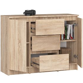 CHEST OF DRAWERS K100 2D 3SZ PK OAK SONOMA