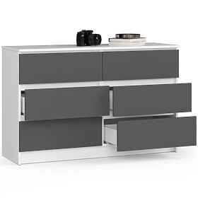 CHEST OF DRAWERS K120 6SZ CLP PK WHITE / GRAY