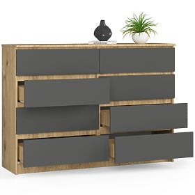 CHEST OF DRAWERS K140 8SZ CLP ARTISAN OAK / GRAY