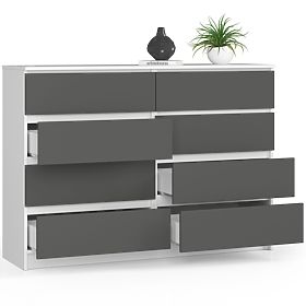 CHEST OF DRAWERS K140 8SZ CLP PK WHITE / GRAY