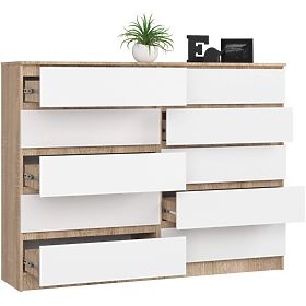 CHEST OF DRAWERS K160 10SZ CLP PK OAK SONOMA / WHITE