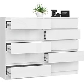 CHEST OF DRAWERS K160 10SZ CLP PK WHITE GLOSS