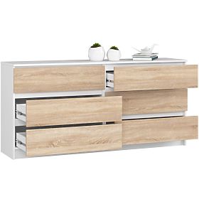 CHEST OF DRAWERS K160 6SZ CLP PK WHITE / SONOMA